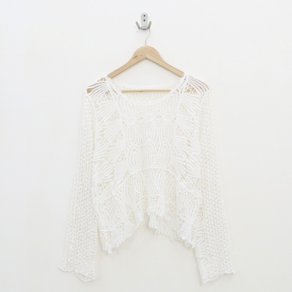 Ronna crochet vest outer -Thejanclothes