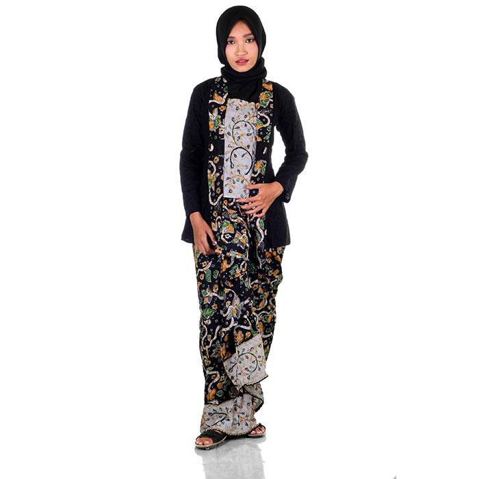 Setelan RNB Kebaya Embos Kutubaru + Rok Batik Rimple Kinanti 2 (Hitam)