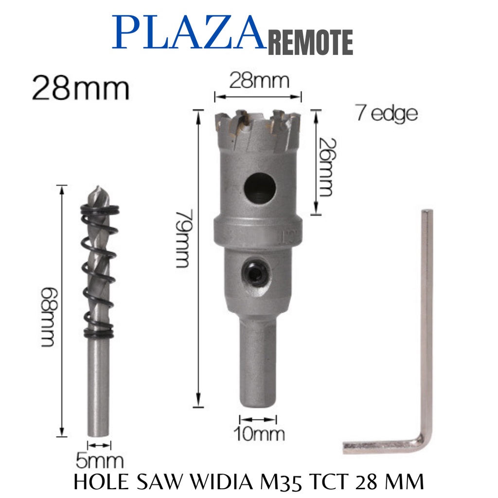 MATA BOR HOLE SAW TCT KARBIT M35 BESI  METAL CARBIDE WIDIA 28 MM