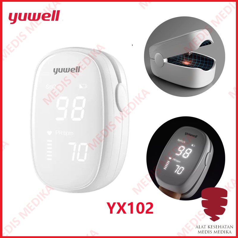 Yuwell Oxymeter YX102 Fingertrip Pulse Oximeter Alat Diagnosa Medis Detak Jantung Oksigen