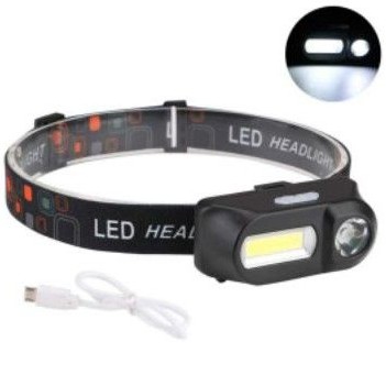 Headlamp LED COB 3 Mode FREE BATERAI/Double Light