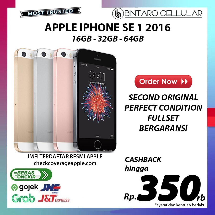 iPhone 5s /SE 128GB 64GB 32GB 16GB Second Original FULLSET Rose Gold Silver Space Grey Bergaransi Imei 1 tahun