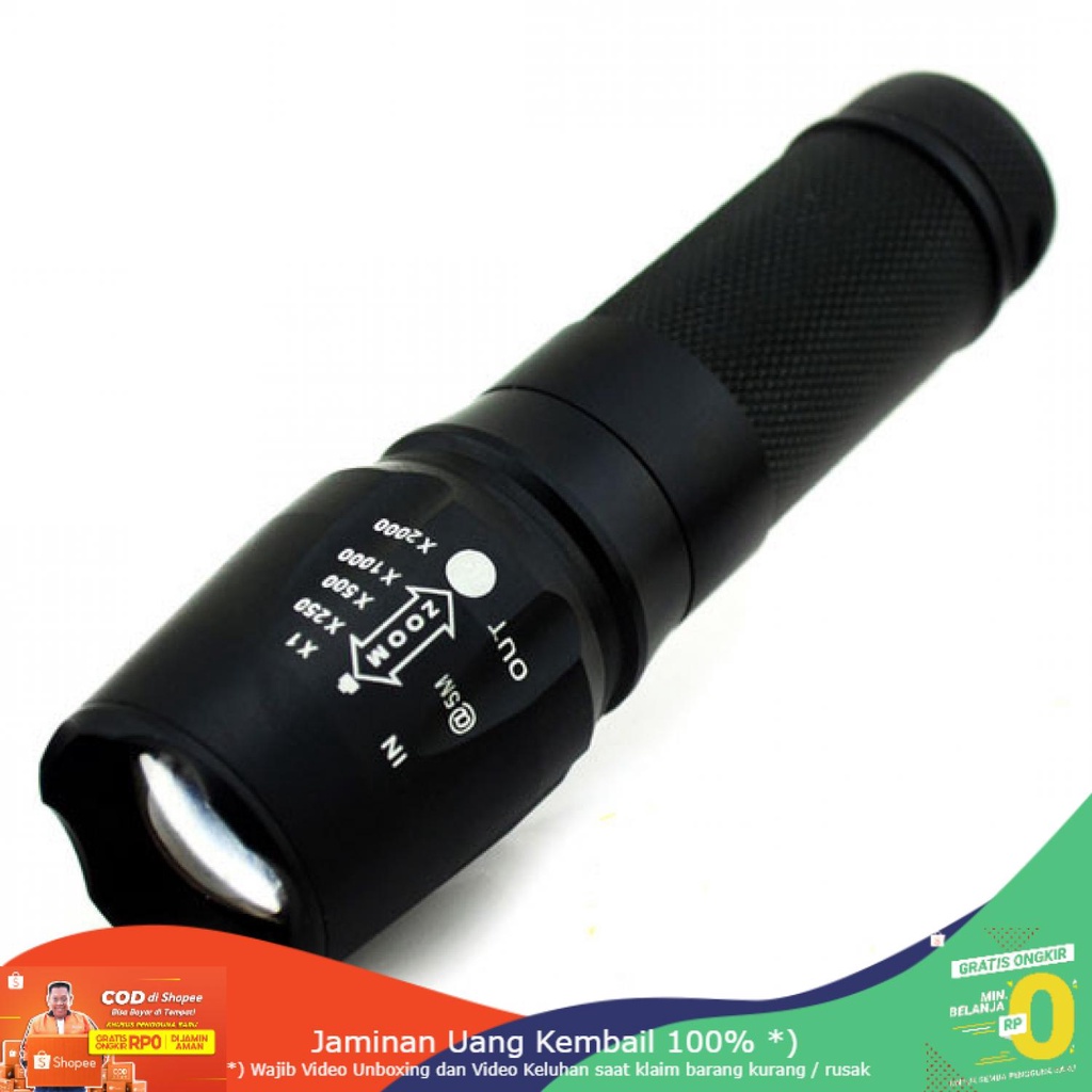 (BISA COD) RVOSTR LED Senter LED Cree XM-L T6 26650 5000 Lumens - E97