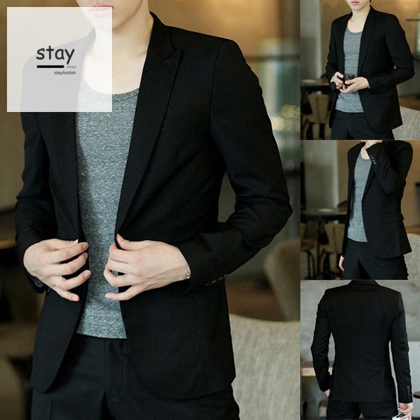 men's stylish black casual blazer