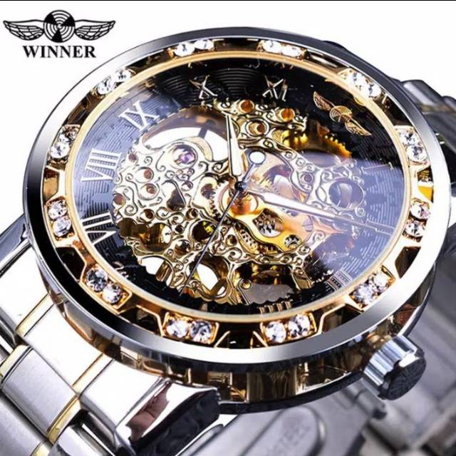 Jam Tangan Pria Winner Automatic Dial Skeleton Jam tangan mewah