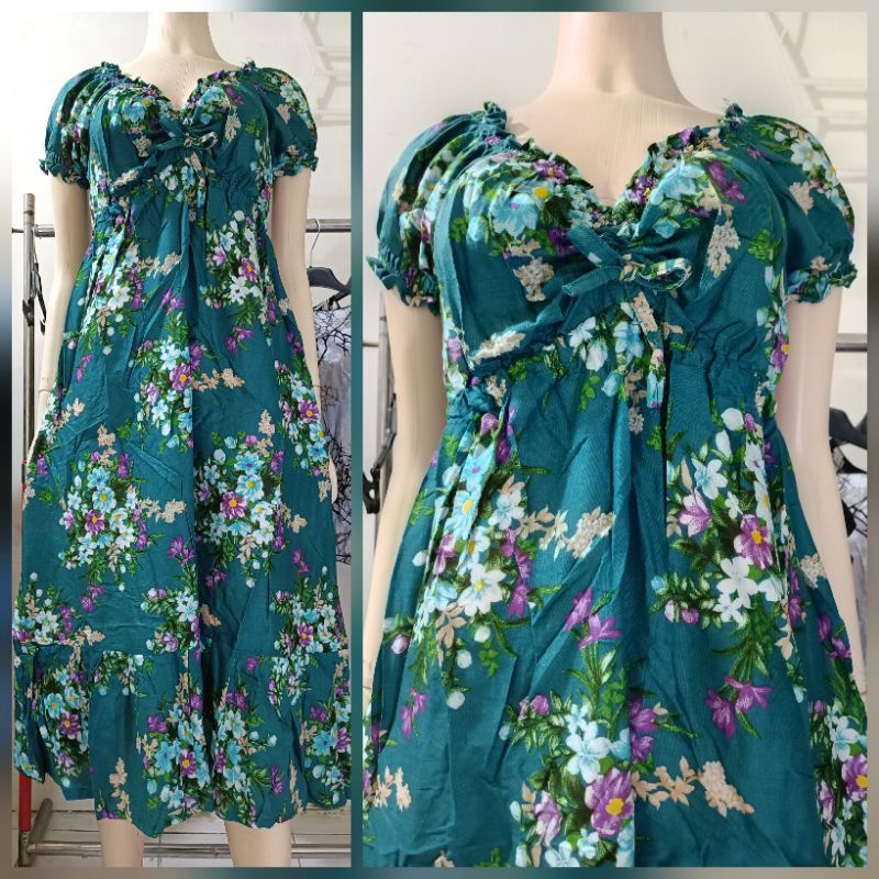 Daster bali Kyara Lengan Rok Panjang Ruffle Rempel LD 110/XL