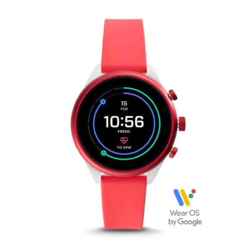 jam tangan smartwatch fossil gen 4 silicon ftw6027 red merah sporty