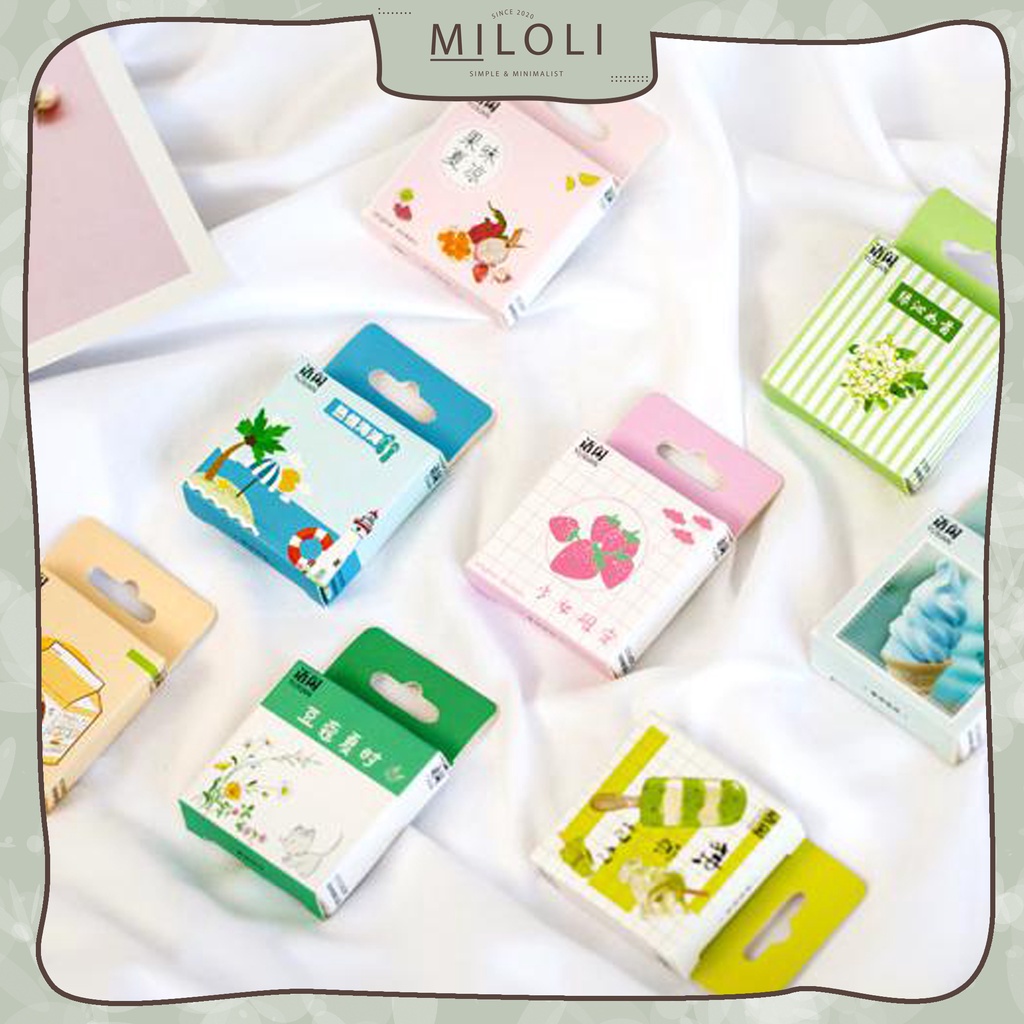 

[MILOLI] 50Pcs DAILY NATURE Deco Sticker DIY Scrapbook Stiker Jurnal Diary Planner Kotak - B0308