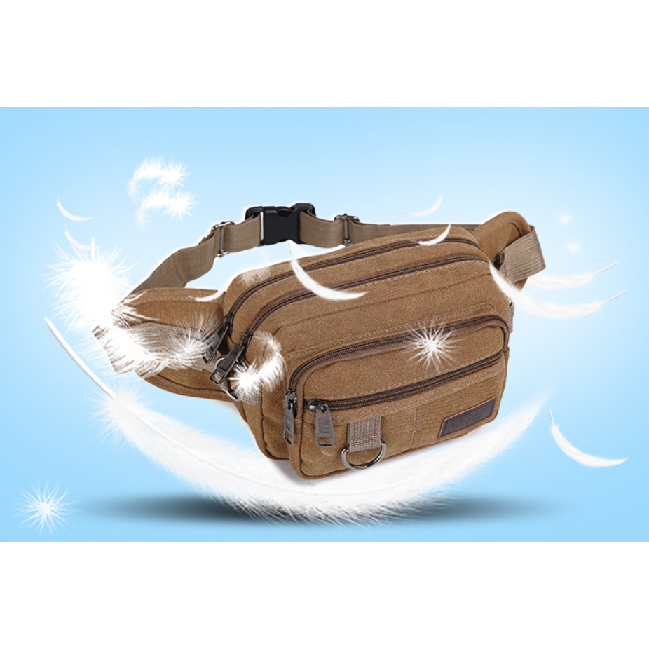 Tas Pinggang Slempang Selempang Kanvas waist bag Import Impor J171