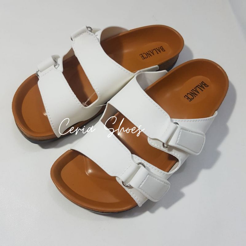 Sandal Slop Wanita Strap 2 Balance Bahan Karet Jelly Import Sol Coklat SCBAN2