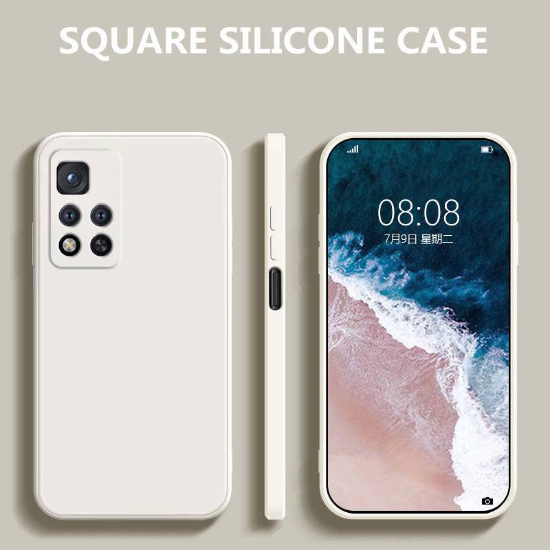 Soft Case Bahan Silikon Cair Bentuk Kotak Untuk Xiaomi Mi Poco F4 GT F3 F2 M3 M4 Pro Poco X3 GT NFC X4 Pro