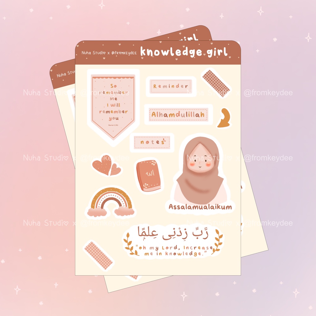 Jual Sticker Sheet By Fromkeydee Knowledge Girl Muslimah Islami Dua