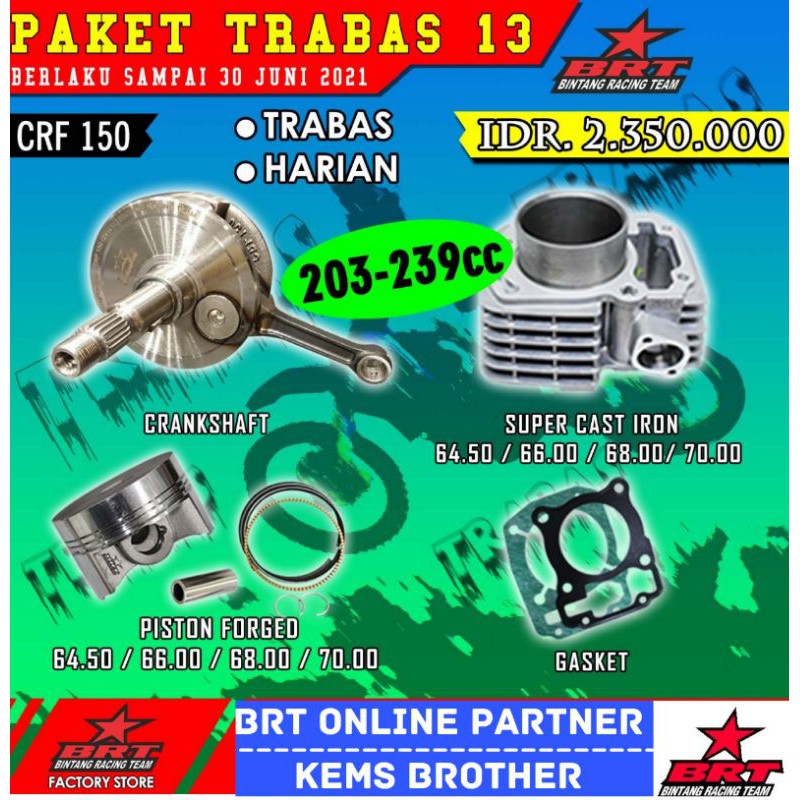 PISTON BRT CRF PAKET CRF BRT TRABAS 13 CRF 150