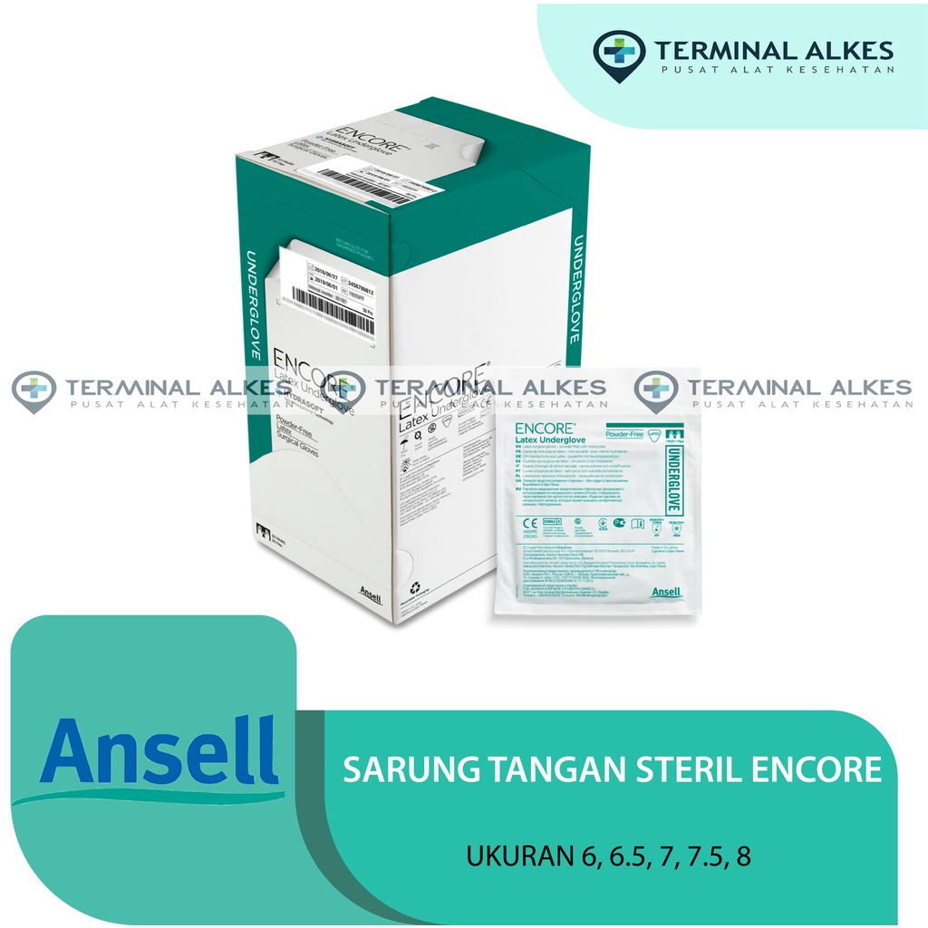 HANDSCOON ENCORE LATEX UNDERGLOVE/ SARUNG TANGAN BEDAH /pcs