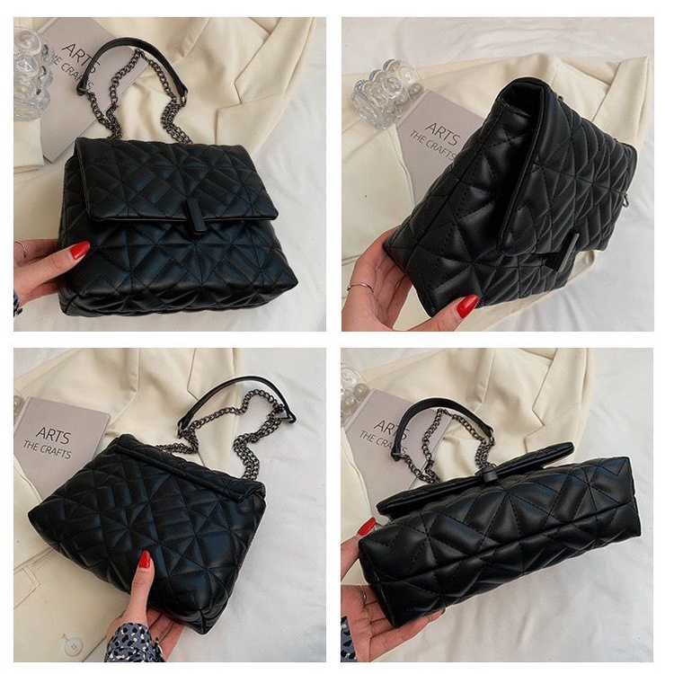 BJ15389 - BLACK/COFFEE/KHAKI WHITE - TAS WANITA FASHION IMPORT MODIS ELEGAN TERMURAH TERLARIS TERBARU BAGSTORE JAKARTA TAS BATAM EL5389 GT1918 CR7775