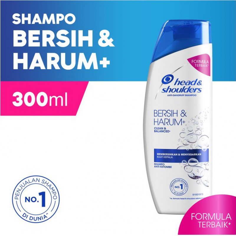 Head &amp; Shoulders Shampoo Anti-Dandruff Bersih dan Harum - 300ml