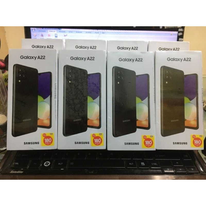 SAMSUNG GALAXY A22 4G RAM 6/128GB SUPER AMOLED DIJAMIN ORIGINAL GARANSI RESMI