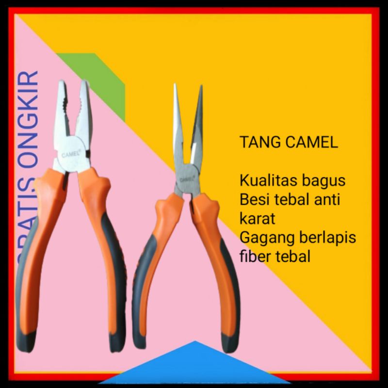 TANG KOMBINASI TANG LANCIP LONG NOSE PLIERS ALAT PERKAKAS PERTUKANGAN BANGUNAN  MURAH