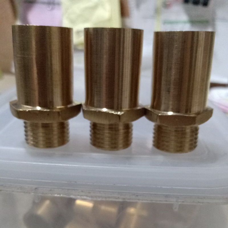 Double nepel kuningan/sok drat luar dalam kuningan