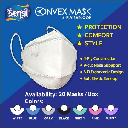 Masker Medis Sensi Convex Mask 4D 4ply Original isi 20pcs