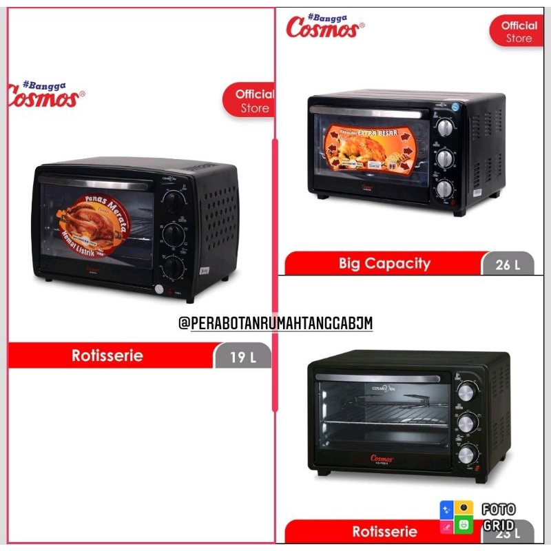 COSMOS Oven CO-9919 Oven Listrik Cosmos Co 9919R 19 Liter / Cosmos Oven Listrik 23 Liter CO-9923 RB 