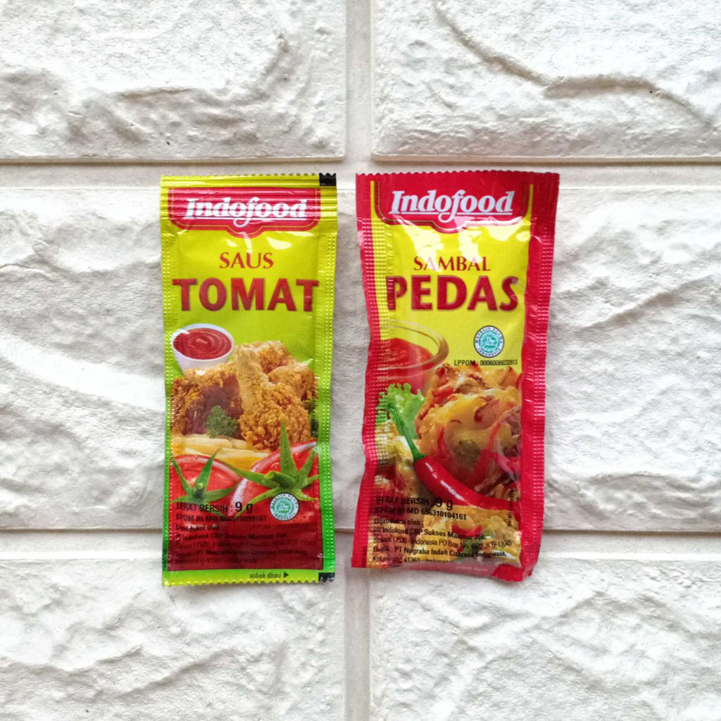 Indofood Sambal Pedas Saus Saos Tomat Bahan Pokok Bumbu Dapur Sachet 9gr 9g 9gram 9 g gr gram