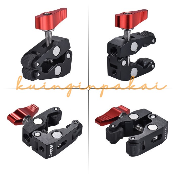 Andoer Ball Head Clamp Magic Arm Kamera 1/4 Thread for LED Light KUINGINPAKAI