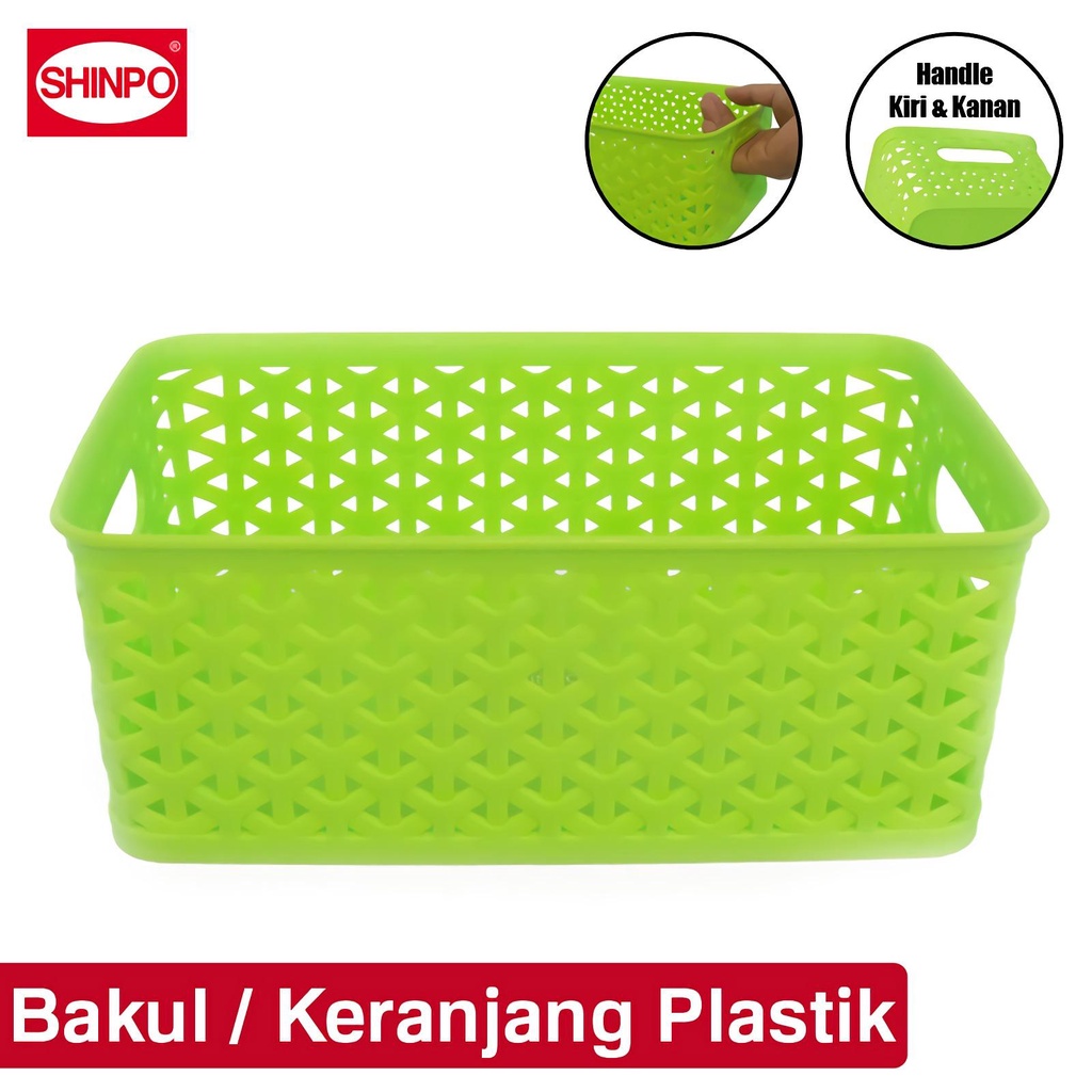 SHINPO Bakul / Keranjang Plastik Model kotak 27 x 17 CM Wadah Storage Serbaguna