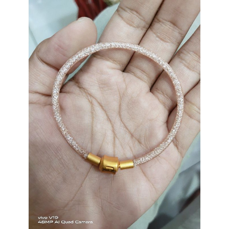 gelang kawat crystal model kancing