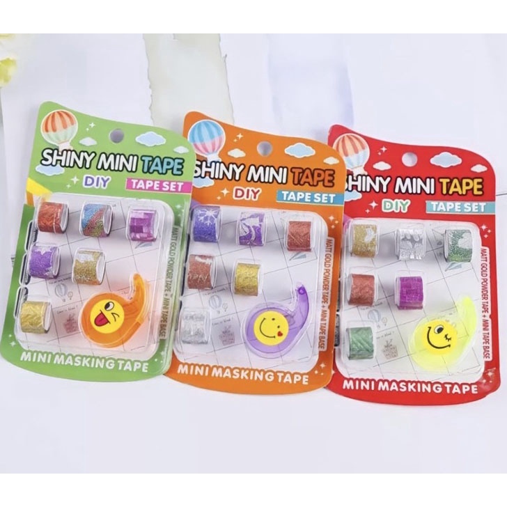 Shiny mini tape diy warna 7in1 Selotip Isolasi Kertas Kado