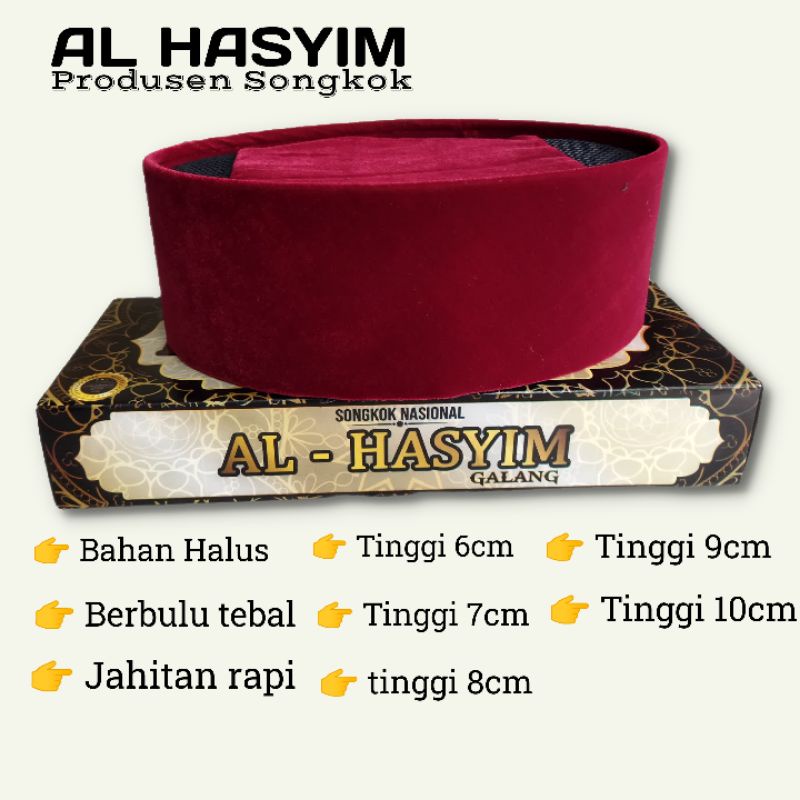 Songkok Merah Peci Merah kopyah merah kopiah merah AC Tinggi 6cm 7cm 8cm 9cm