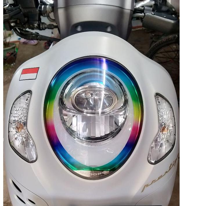 DISKON  9.9 Stiker Lampu Scoopy 2021/Stiker Scoopy New/Stiker Alis Scoopy Pelangi/Stiker Lampu Scoop