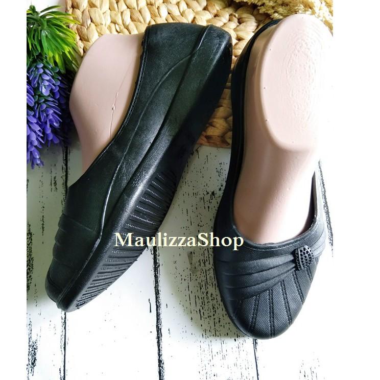 (BIG SALE) Sepatu Fantovel Hitam Karet Wanita Murah
