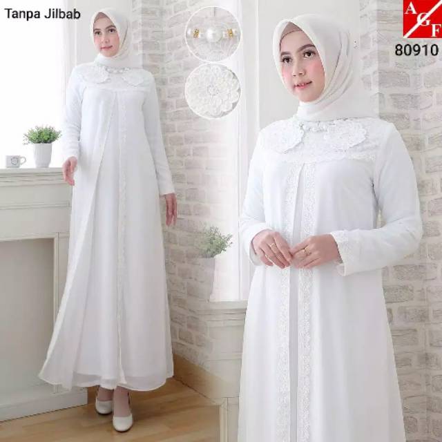 Contoh Gambar Gamis Putih