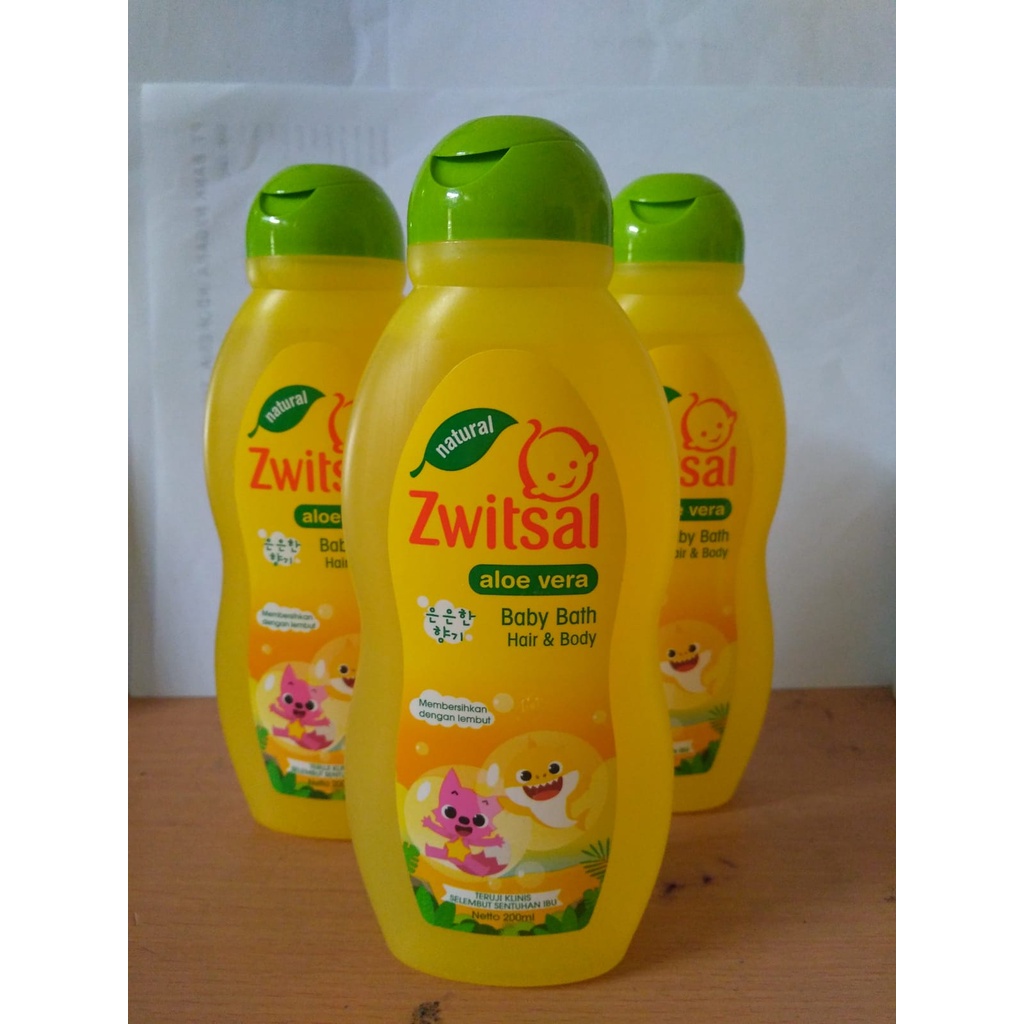 ZWITSAL Aloe Vera Baby Bath Hair &amp; Body 100ml &amp; 200ml Shampoo 100ml membersihkan dengan lembut