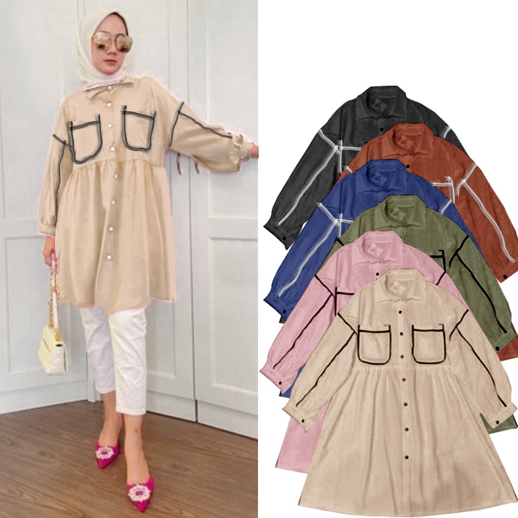 PAKAIAN ATASAN WANITA BLOUSE SORA TUNIK JUMBO DMR