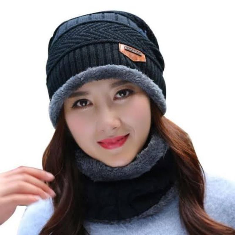 Topi Kupluk Wool Rajut Dewasa Pria Wanita