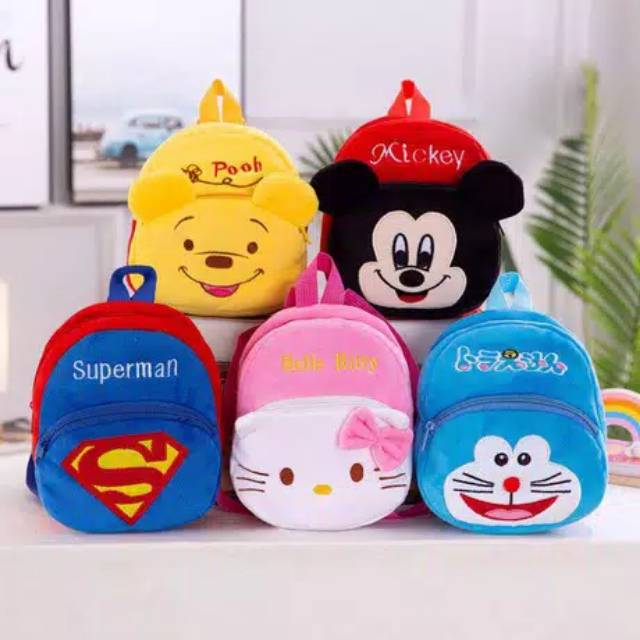 TAS RANSEL anak 1 tahun karakter motif backpack import kartun lucu toddler playgroup tk paud kecil