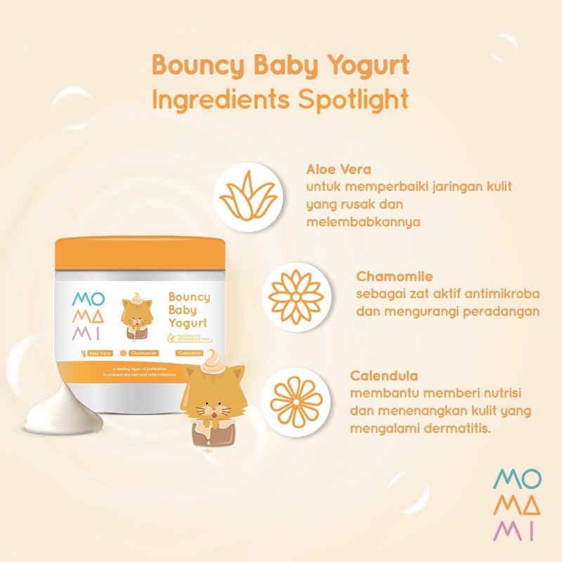 Momami Bouncy Baby Yogurt 200ml - Lotion Bayi - Pelembab Kulit Bayi