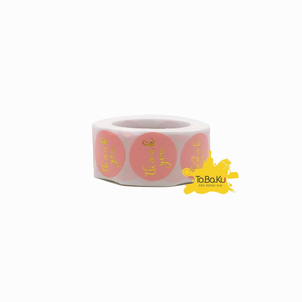 

Stiker Bulat Thank You Pink K