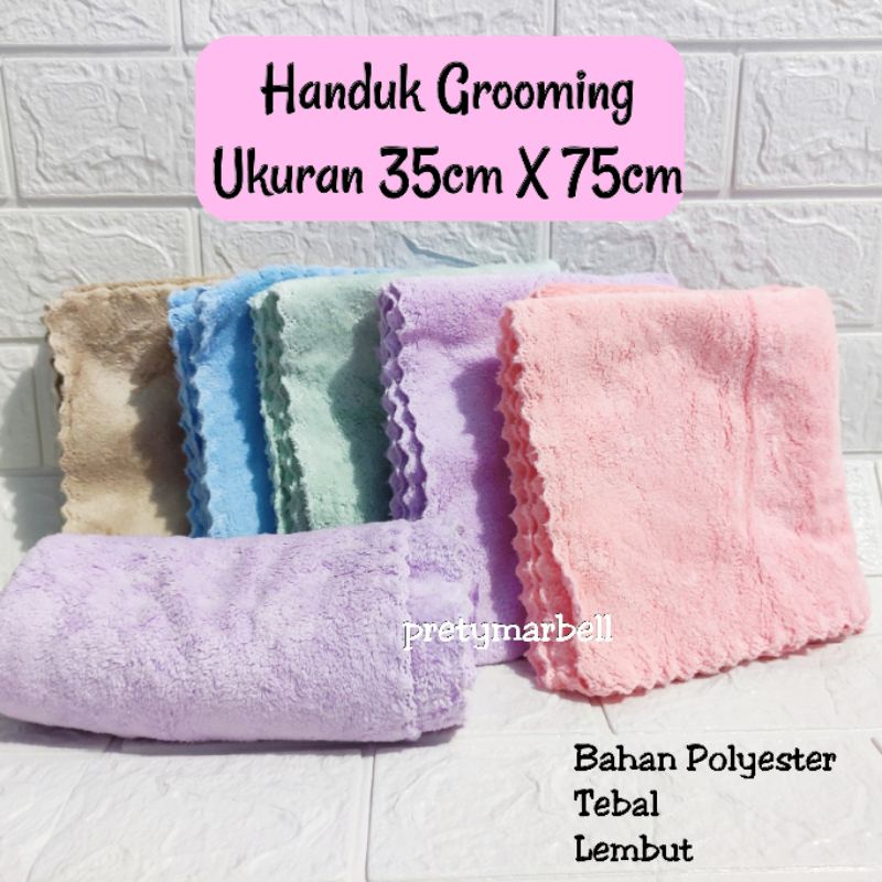 Handuk Mandi Grooming Kucing 35cm x 75cm Bahan Polyester Tebal