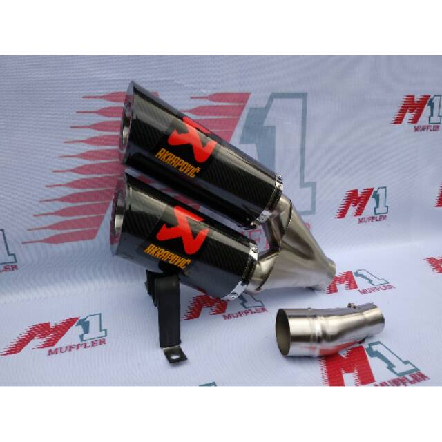 Knalpot Racing Ninja 250 R Fi RR Mono Z250 Z250SL R25 MT25 Slip On Akrapovic Double Muffler