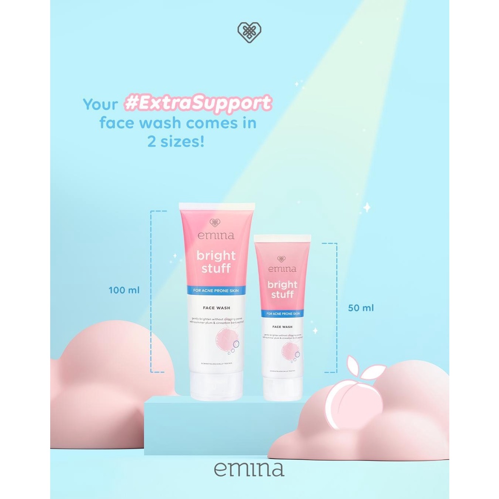 ✿ELYSABETHME✿ ˜”*°• emina •°*”˜. Emina Bright Stuff for Acne Prone Moist Cream moisturizer pelembab memperbaiki skin barrier untuk kulit kering berminyak berjerawat jerawat