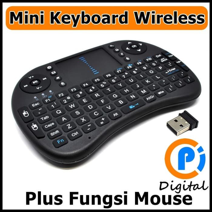 Taffware Mini Keyboard Wireless 2.4GHz dengan Touch Pad &amp; Fungsi Mouse