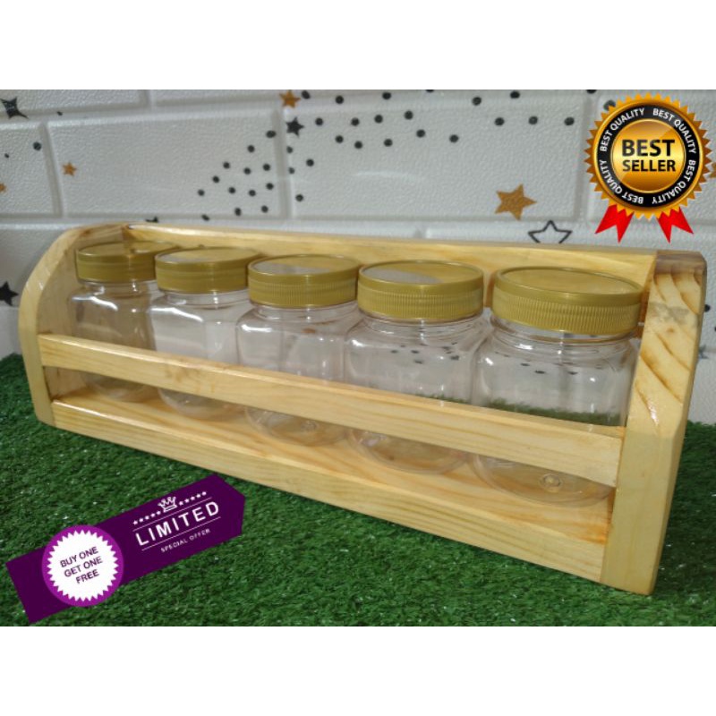 PROMO BONUS 5 TOPLES  Rak kayu serbaguna Rak Buku Rak Bumbu Dapur Dinding Gantung Tempel Sederhana Unik Minimalis
