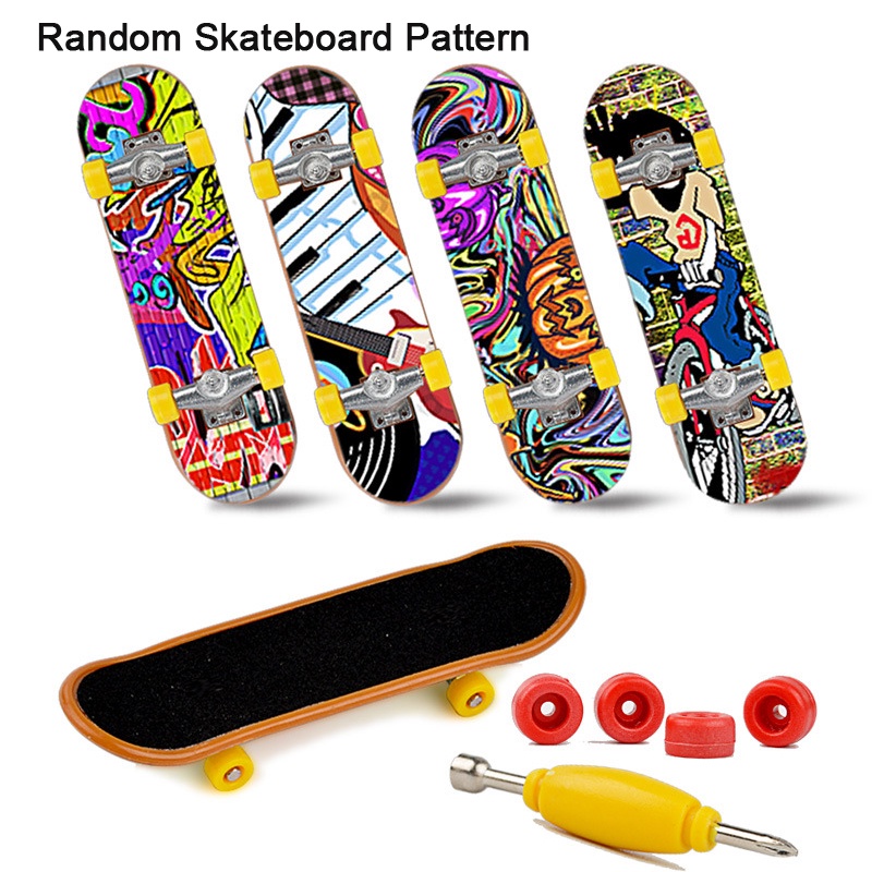 Mainan Skateboard Jari Mini Fingerboard Plastik Skate Set Dengan Ban Cadangan Mainan Anak Laki-Laki