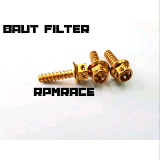 Baut Probolt Filter Gold Flower Universal Honda Yamaha Harga 1biji