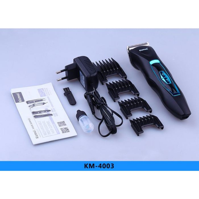 Clipper KEMEI KM-4003 Alat Cukur Waterproof Mesin Cukur Rambut Cas