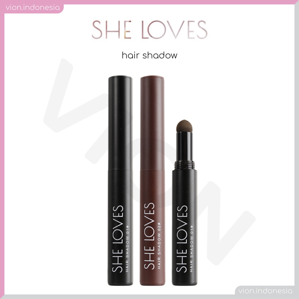 SHE LOVES Hair Shadow Concealer Dark Khaki Brown Penyamar Pewarna Rambut Original Sheloves TB-104 SL008