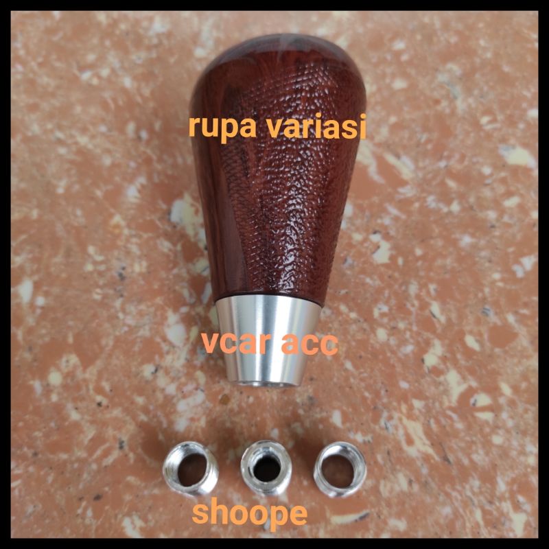 TUAS KNOB GEAR PERSNELING SHIFT KNOP MOBIL MANUAL UNIVERSAL MOTIF CARBON DAN KAYU WOOD